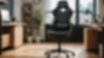 Eye-level view of an ergonomic chair positioned for optimal posture