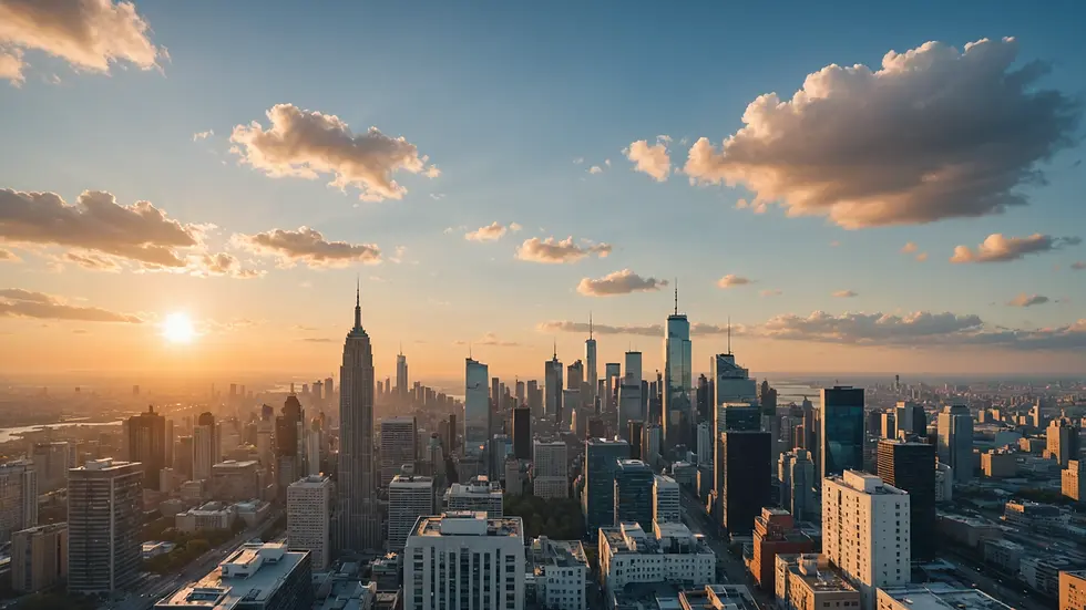 Eye-level view of a calming skyline outside the clinic