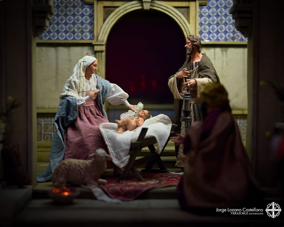 La Hermandad volvió a acudir a la cita con su tradicional Belén durante la Navidad