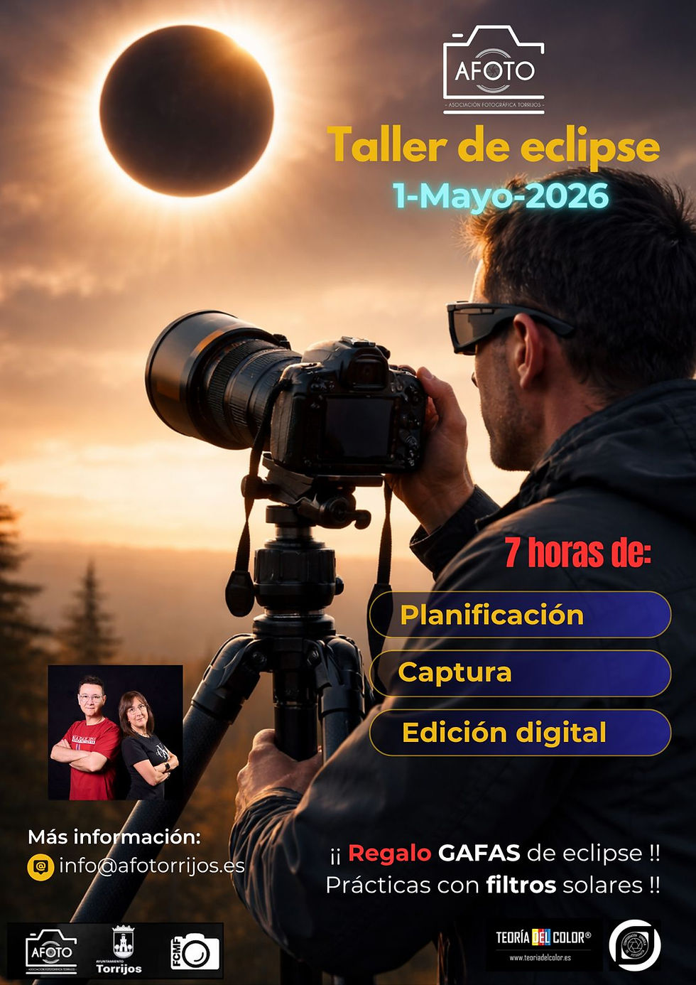 Fotógrafo capturando el eclipse solar 2026