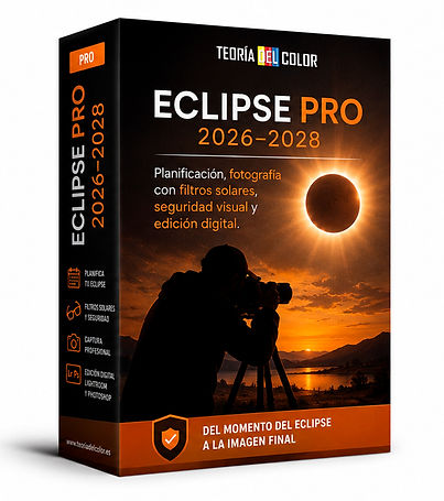 Curso Eclipse Solar 2026-2028: planificación, observación y fotografía del eclipse total de España con seguridad visual y filtros solares homologados.