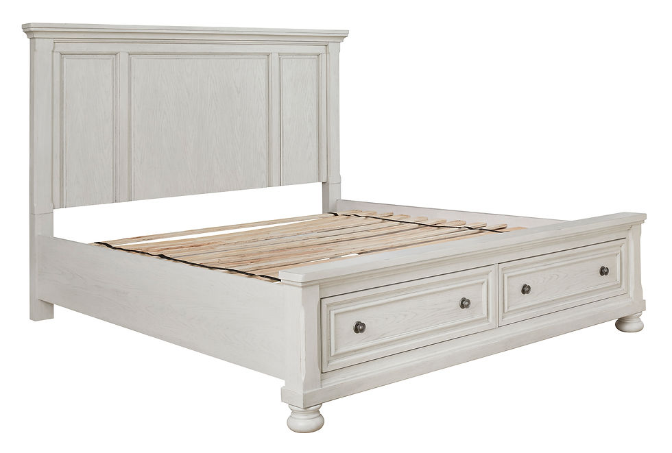 Thumbnail: Robbinsdale Antique White Panel Storage Bed