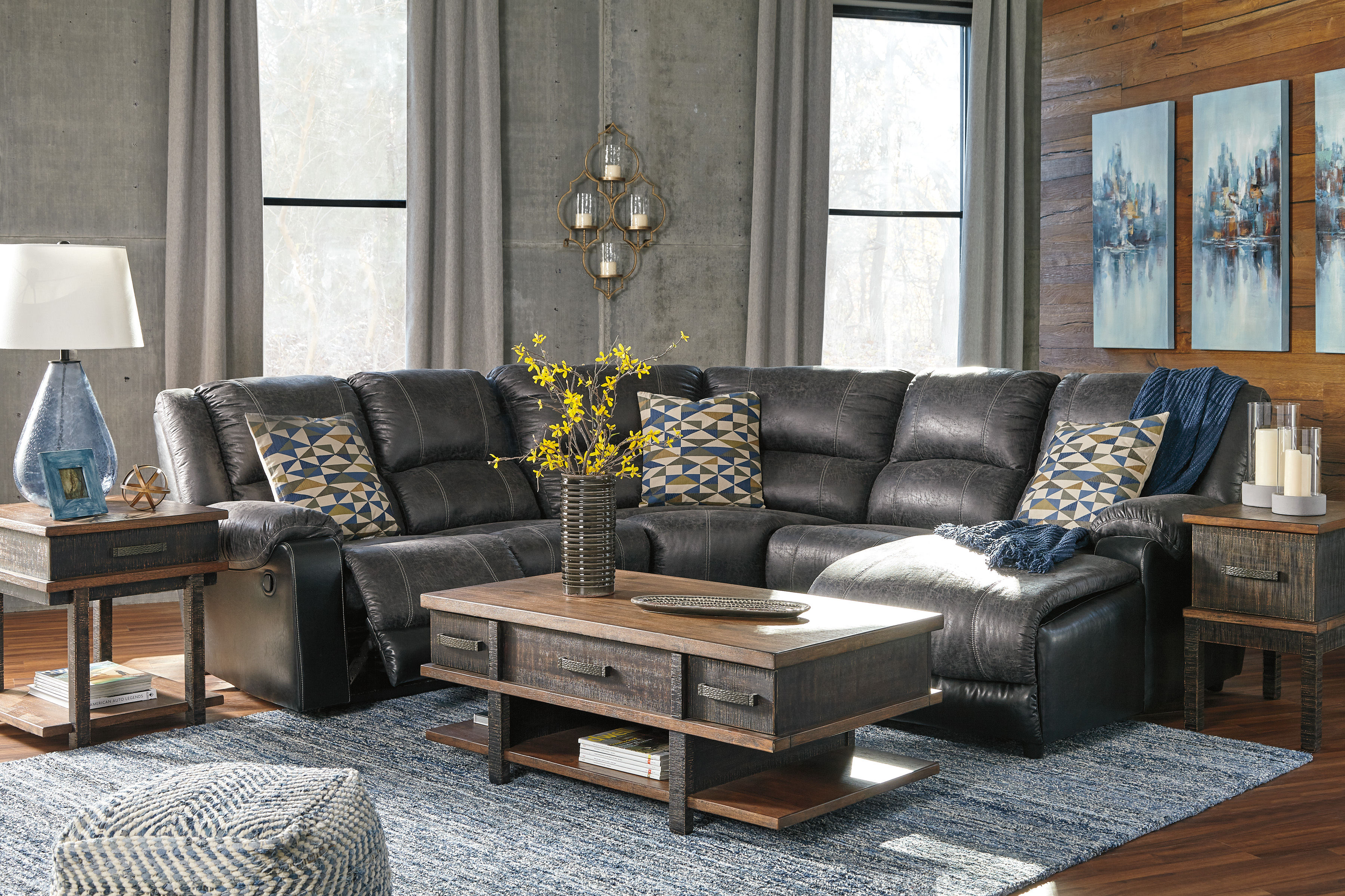 Nantahala Slate 5-PC RSF Sectional
