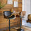 Thumbnail: Bellatier Black Tall Upholstered Swivel Barstool
