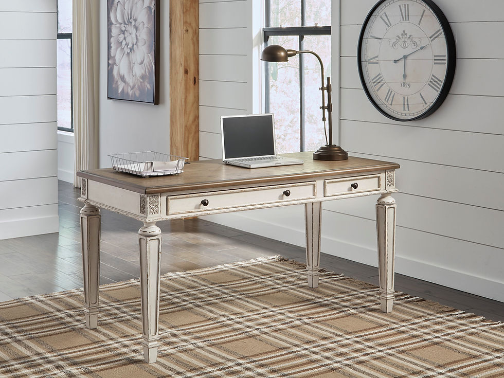 Realyn Antique White Home Office Desk