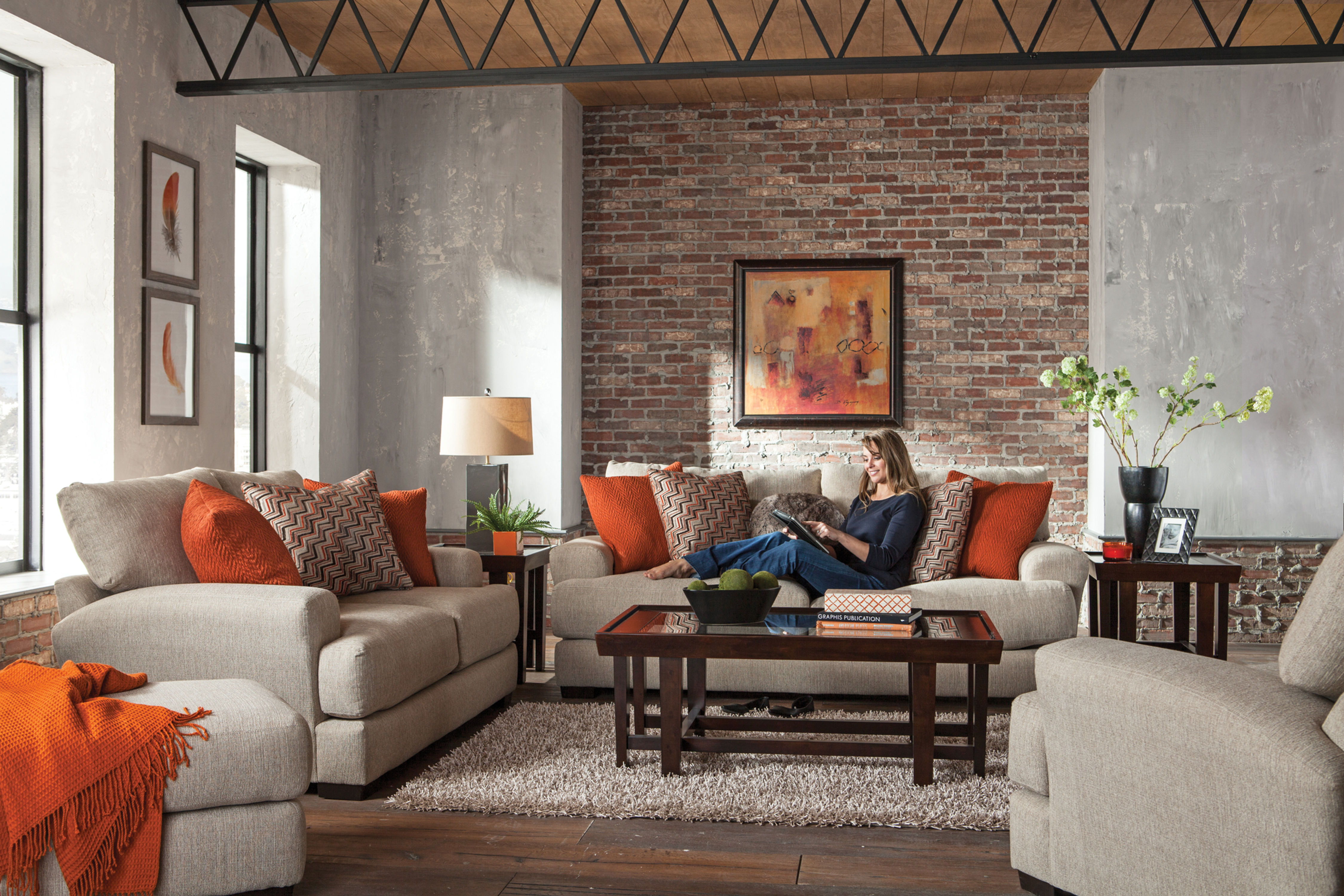 Ava Cashew Sofa & Loveseat Set