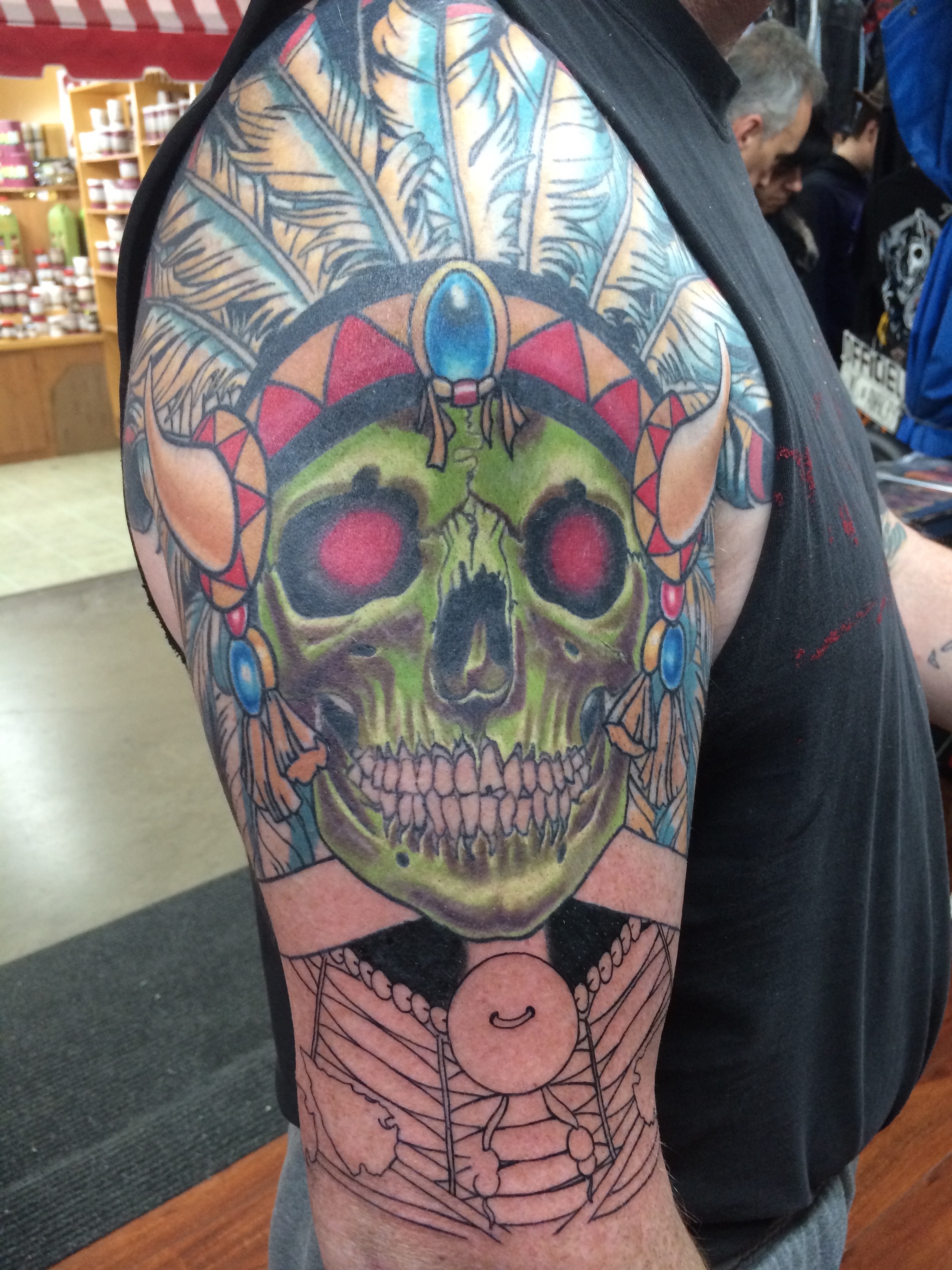 neotraditional-skull-tattoo-tatouage-maxime lanouette