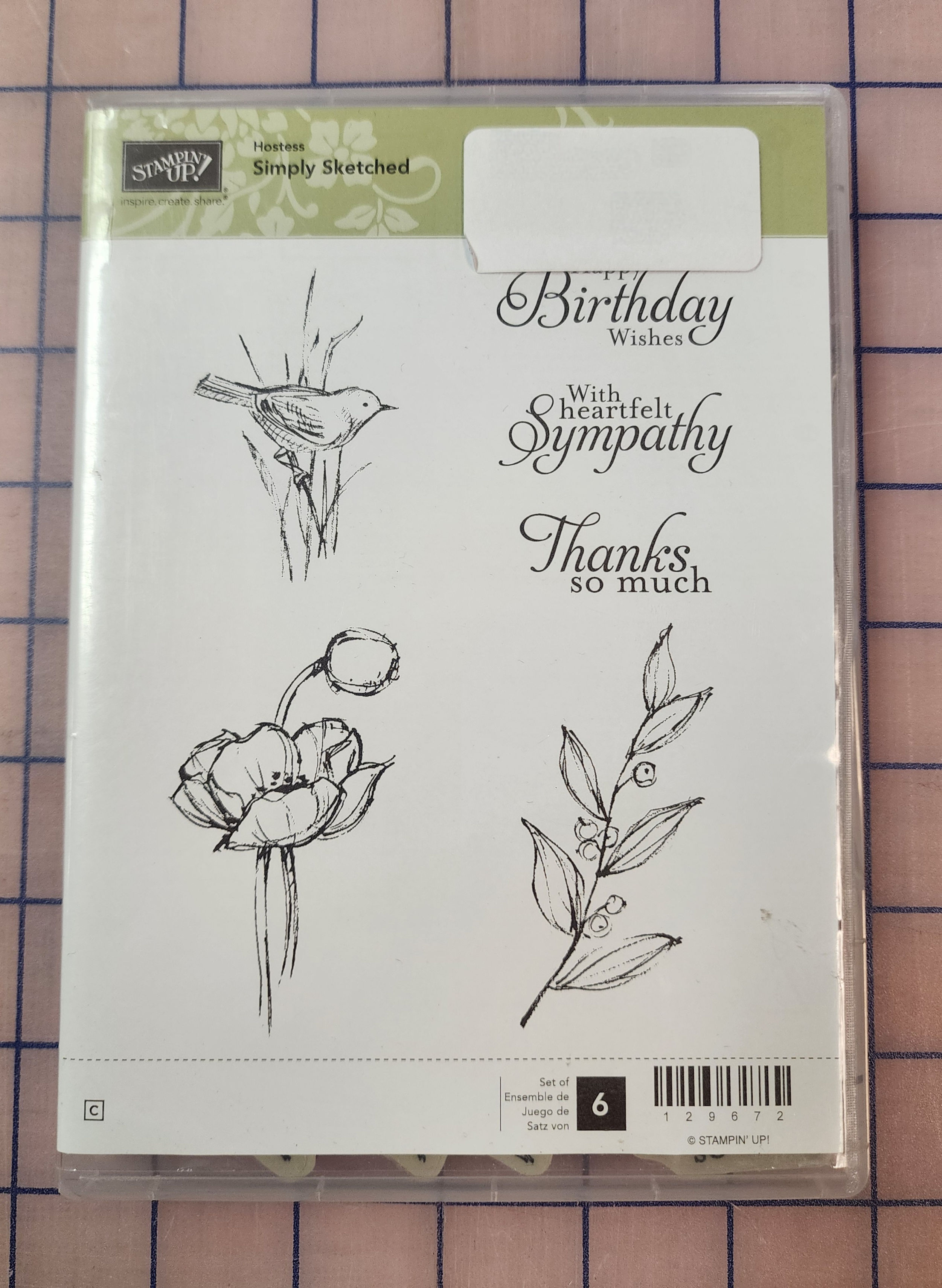 UnMounted Rubber Stamp Set - Simply Sketched 