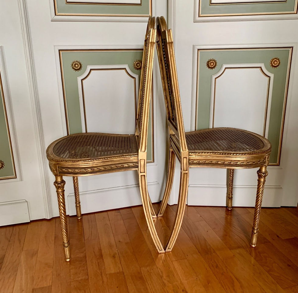 Miniature : Paire De Chaises En Bois Doré - d'Epoque Napoléon III