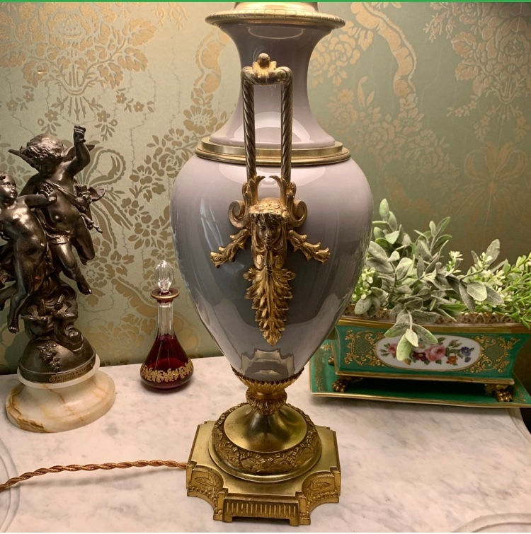 Miniature : Lampe En Porcelaine Céladon Epoque XIXème Siècle