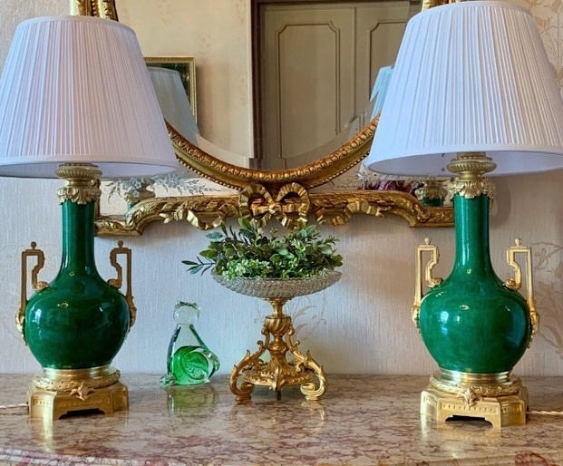 Miniature : Paire De Lampes En Porcelaine De SEVRES - XIXème Siècle