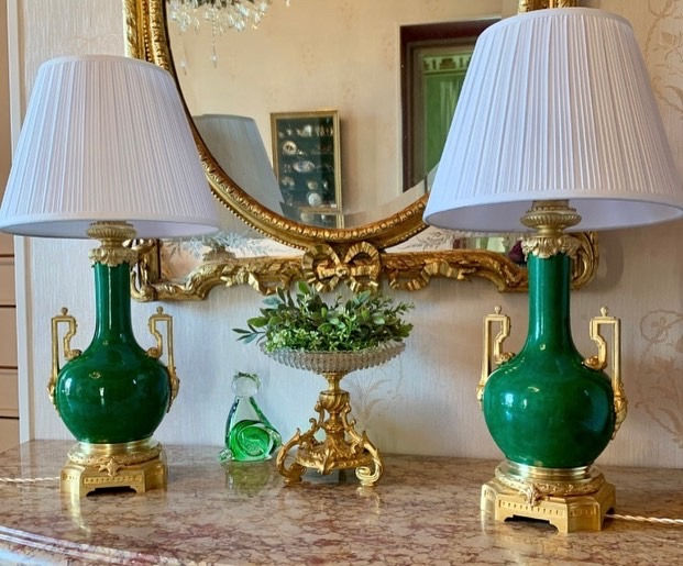 Miniature : Paire De Lampes En Porcelaine De SEVRES - XIXème Siècle