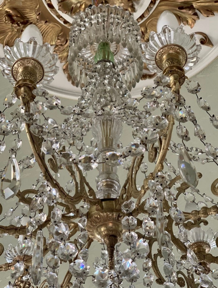 Miniature : Lustre En Cristal Et Bronze