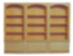 Raw wood triple shelf unit