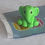 Thumbnail: Sitting Green baby elephant, plastic