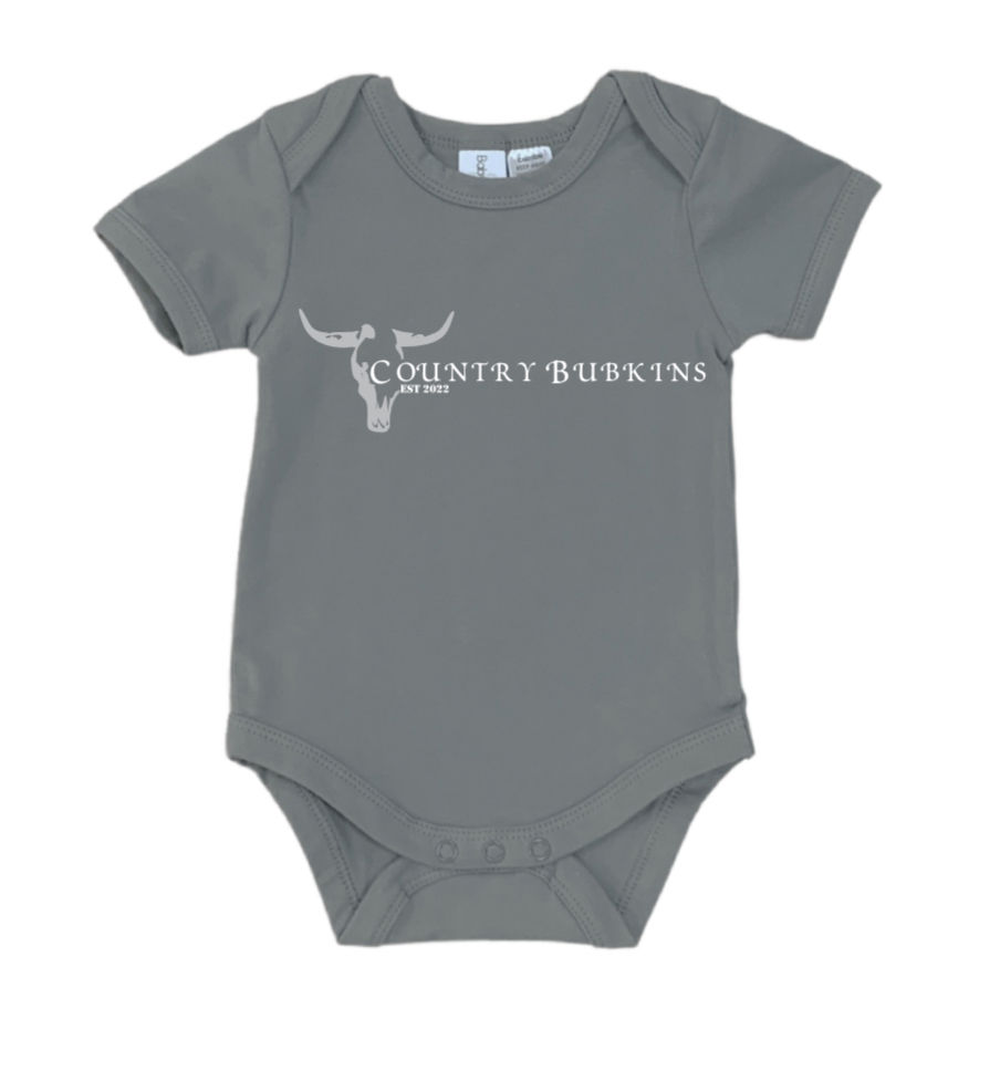 Thumbnail: CB Long Short Bodysuit - White/Grey Logo