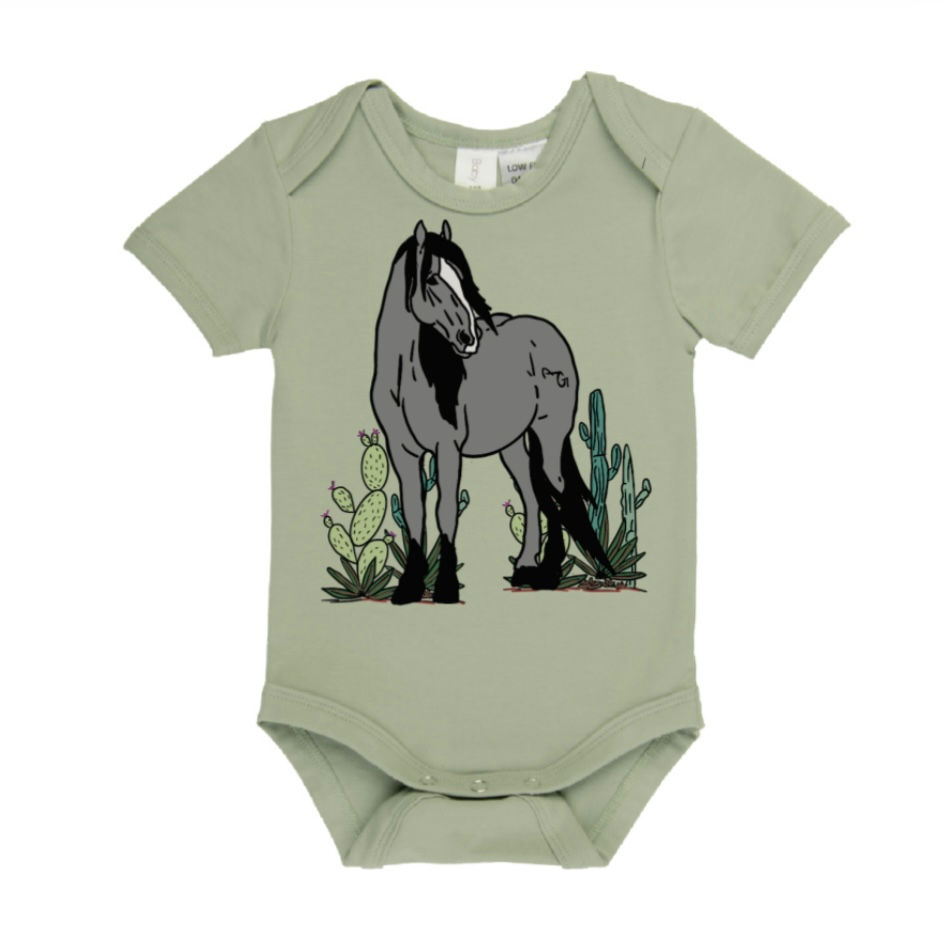 Thumbnail: Grey Horse Short Bodysuit