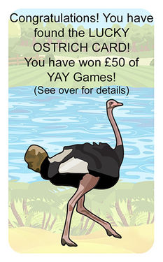 Find the LUCKY OSTRICH and win £50 of YAY Games.