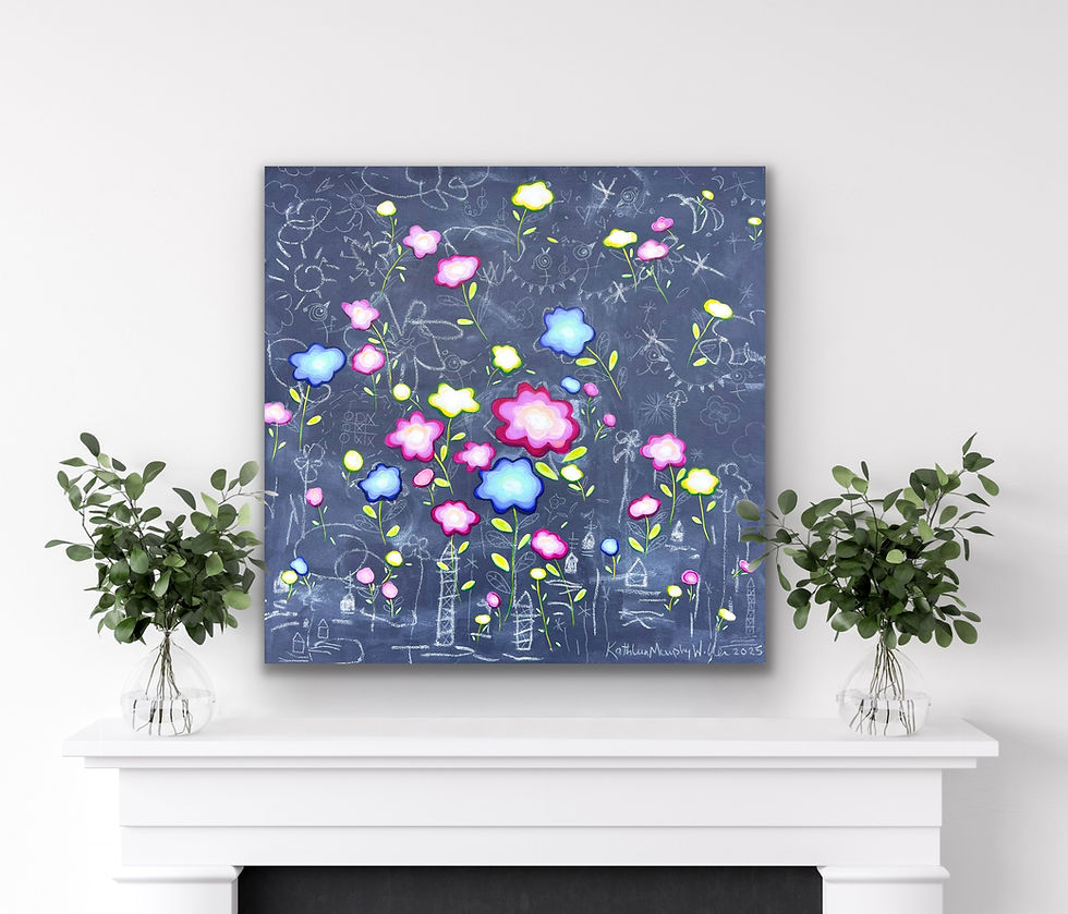 Thumbnail: Fuchsia on Chalkboard  30x30