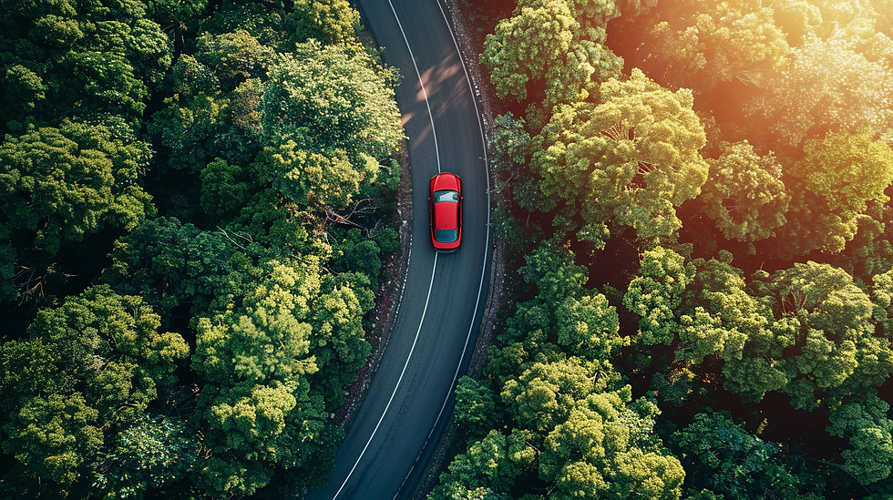 electric vehicle on a road trip