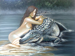 Γυναίκα με κροκόδειλο