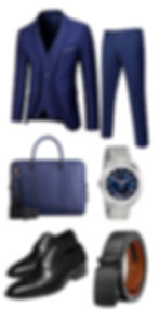 The Navy Blue Suit with Contrasting Details