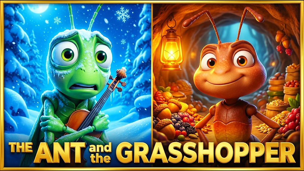 The Ant and the Grasshopper 3D animated story thumbnail