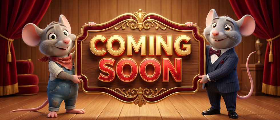Coming soon preview banner for City Mouse and Country Mouse β 3D animated story for kids