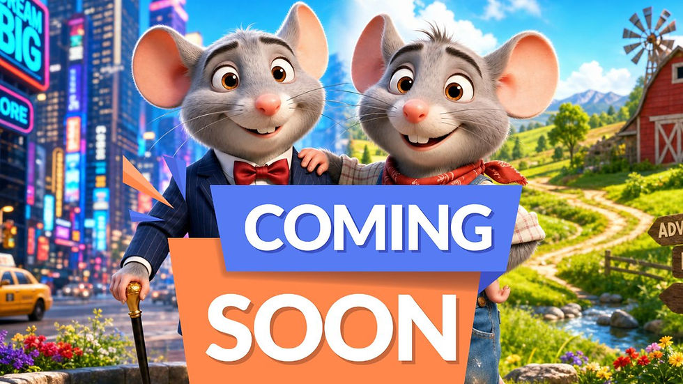 Coming soon preview thumbnail for City Mouse and Country Mouse β 2βminute Preview - 3D animated story for kids