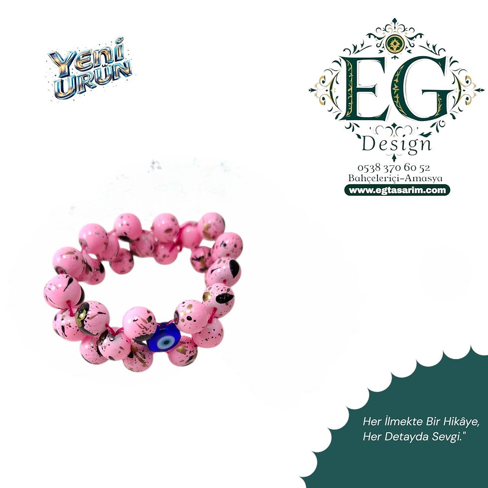サムネイル： EG Design Trend Koleksiyonu: Çift Sıra Görünümlü Pembe Enerji Bilekliği | EG Tas