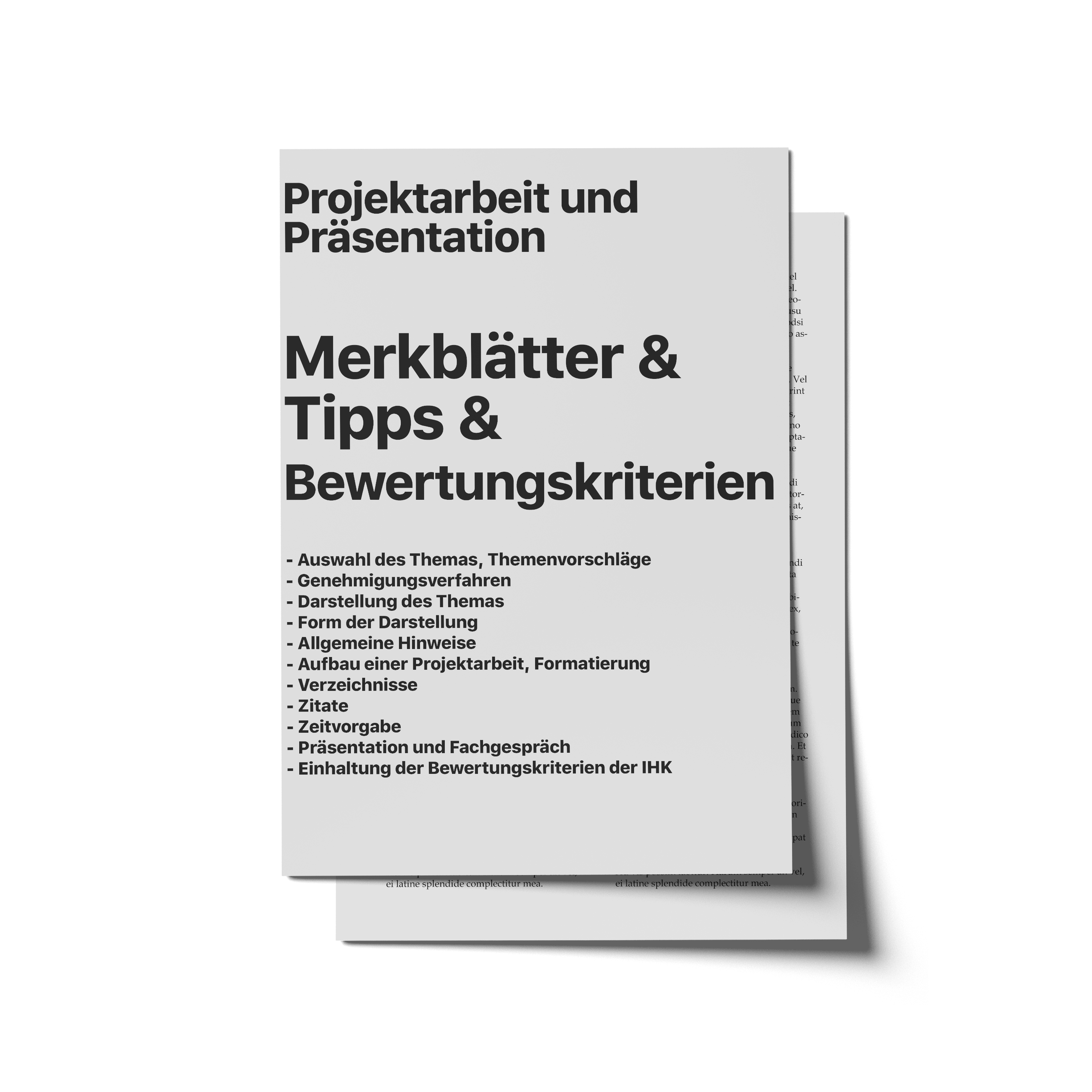Projektarbeit und Präsentation - Merkblätter und Tipps 01