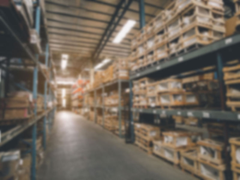 Blurred warehouse background