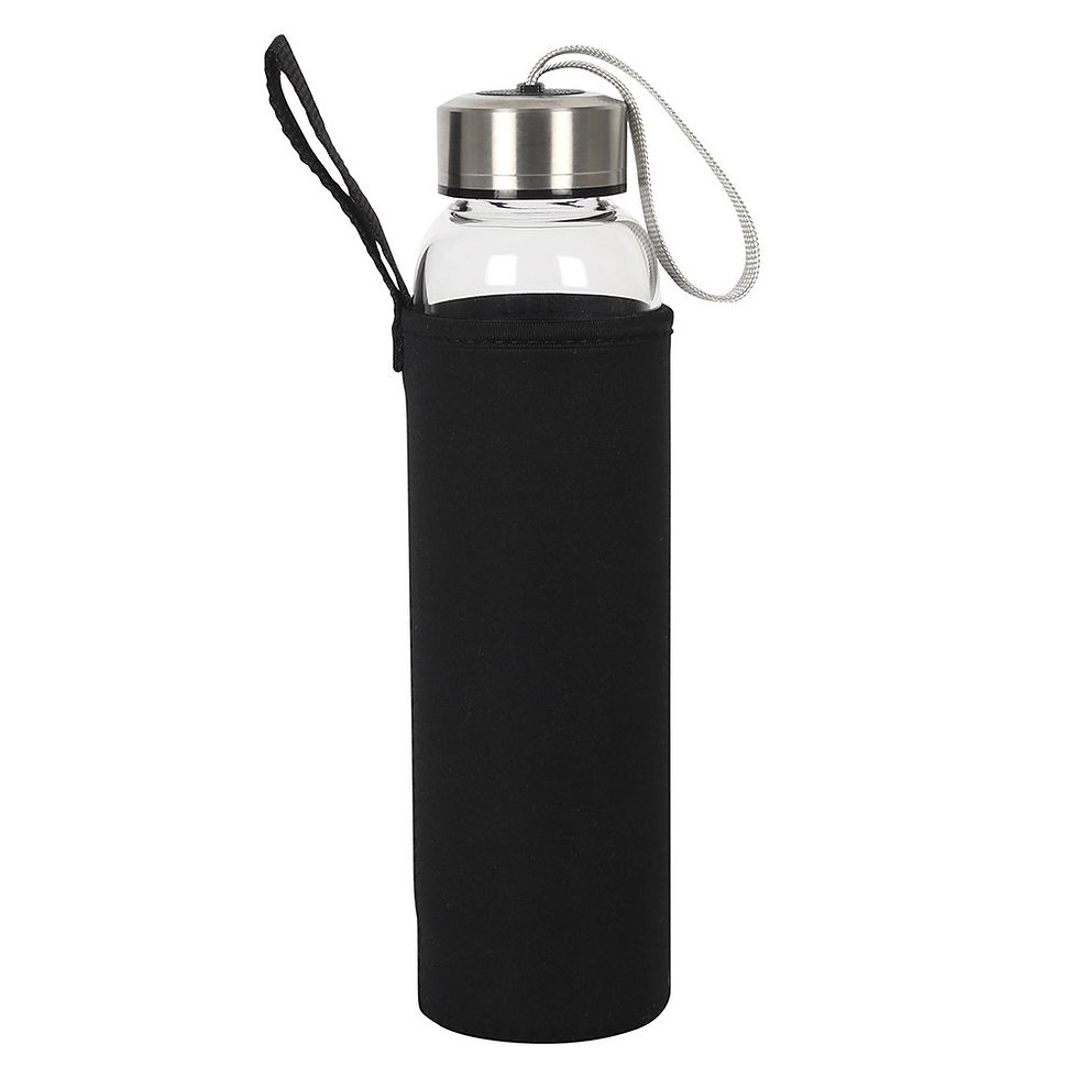 Thumbnail: Glass water bottle with black sleeve