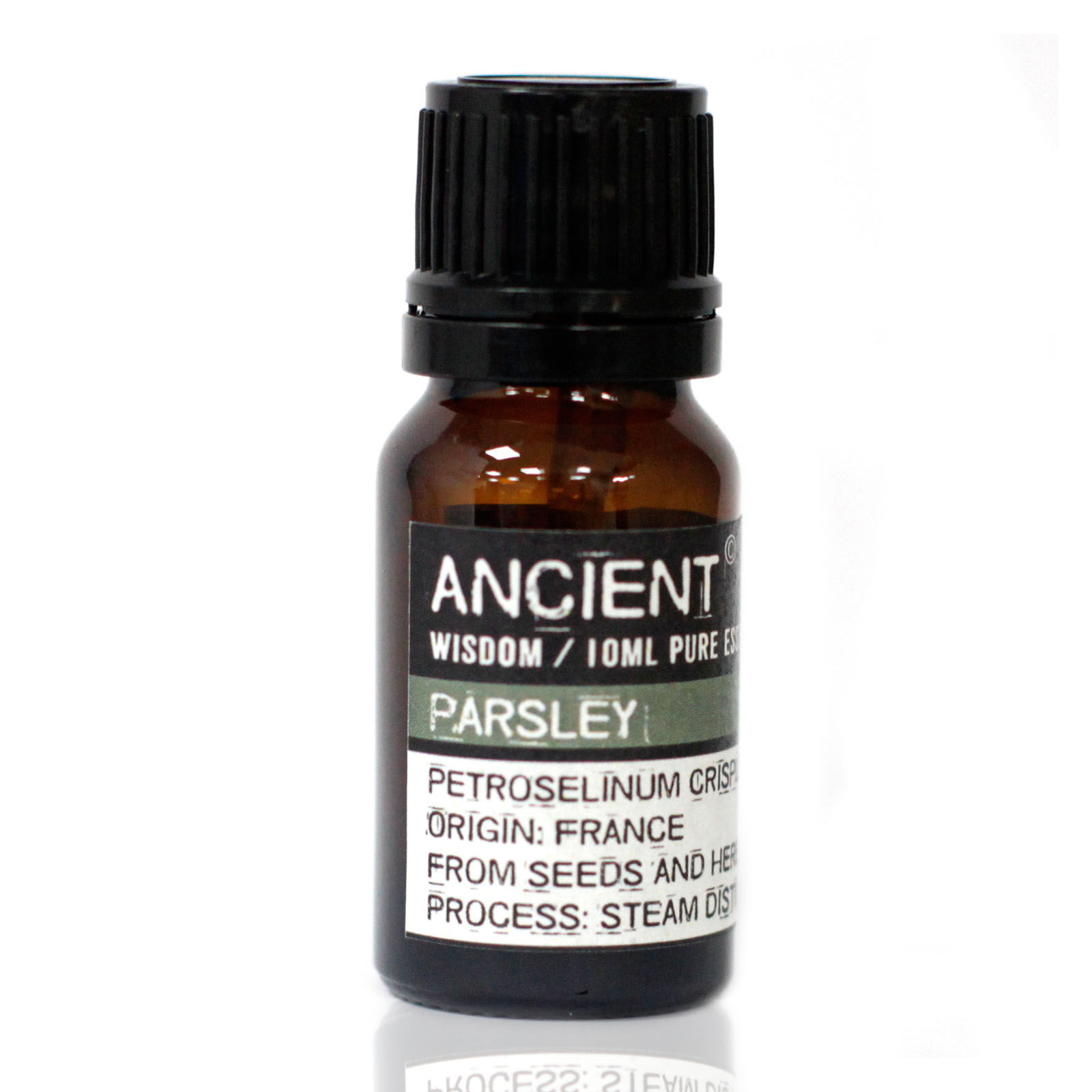10ml bottle of ANCIENT WISDOM Parsley essential oil