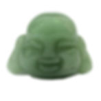 Smiling Buddha carving, green Aventurine stone