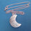 Thumbnail: Rainbow Moonstone Crescent Moon Silver Plated Pendant with stainless-steel chain