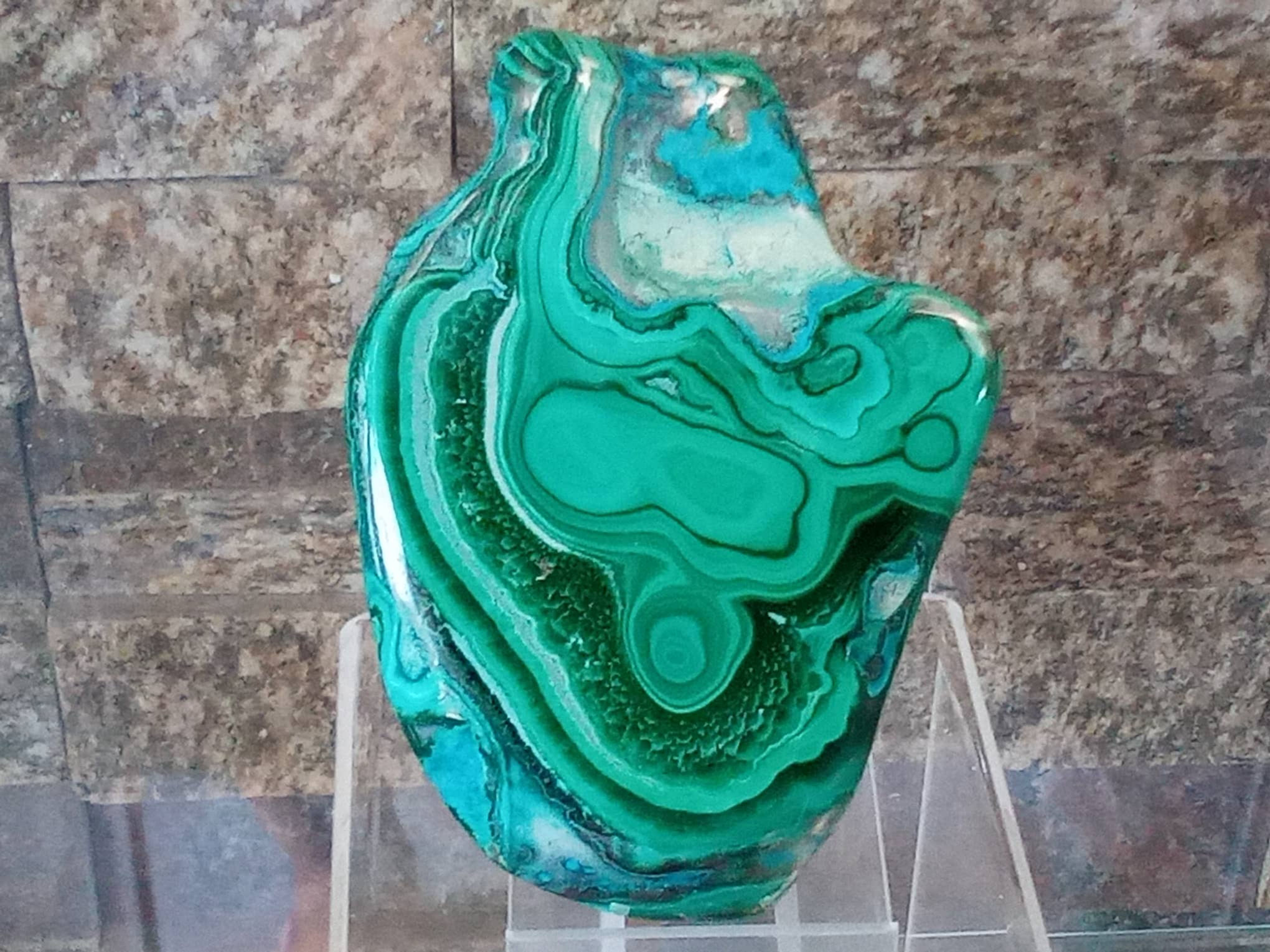 Striking green azurite malachite specimen