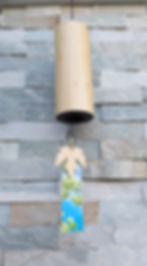 A Japanese-style bamboo and wood wind chime