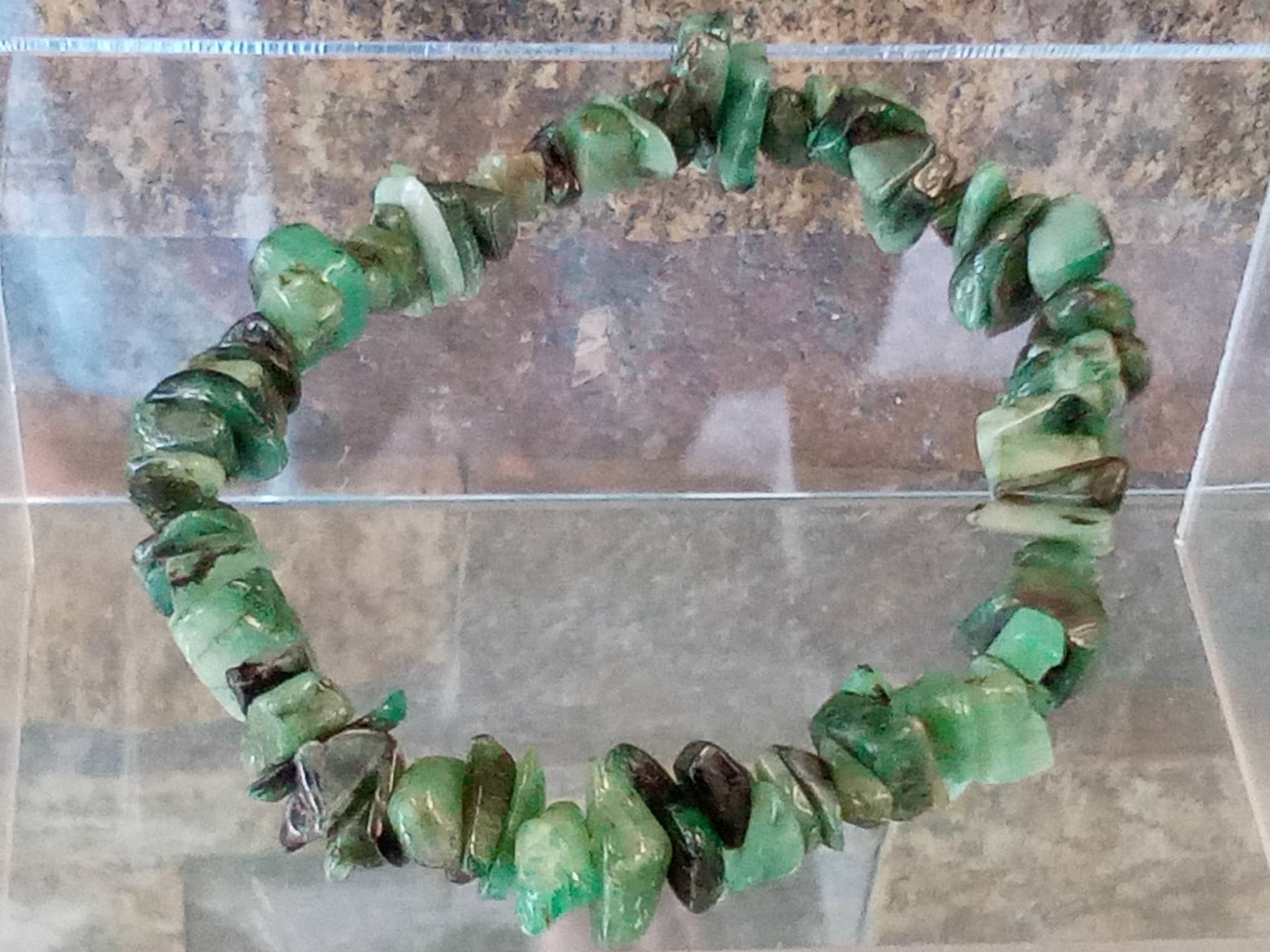 Green Moldavite bracelet, natural stones