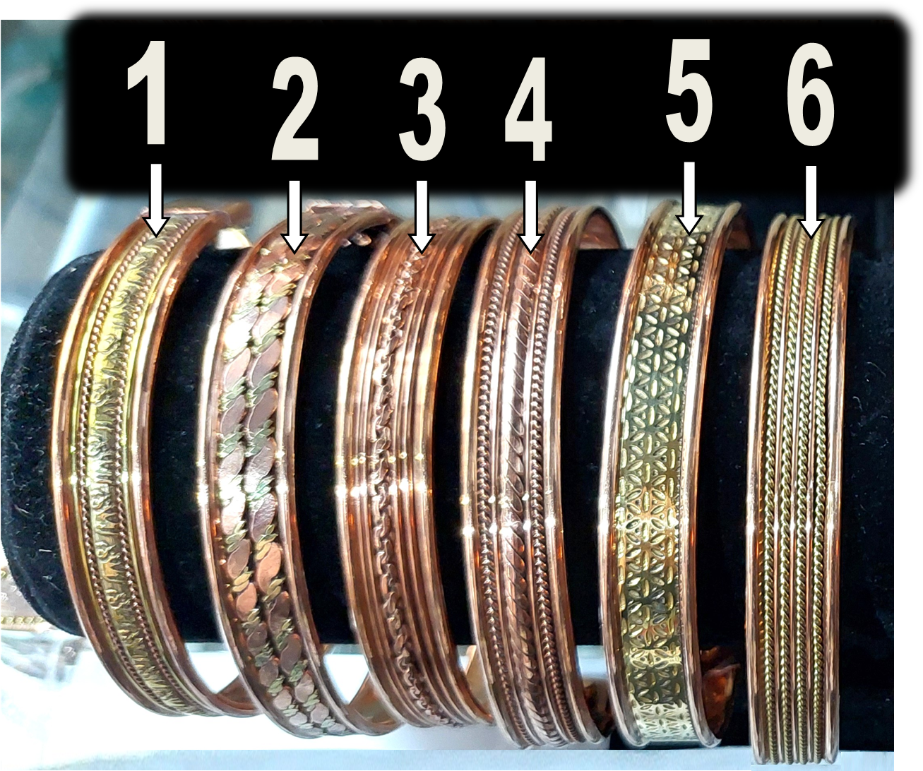 6 copper bracelets