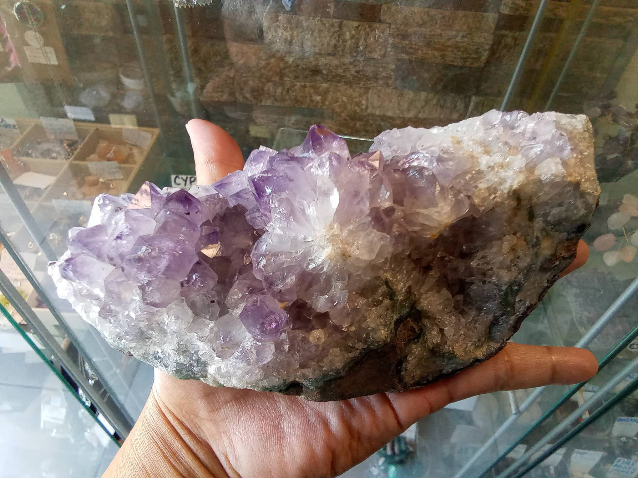 Large amethyst geode cluster