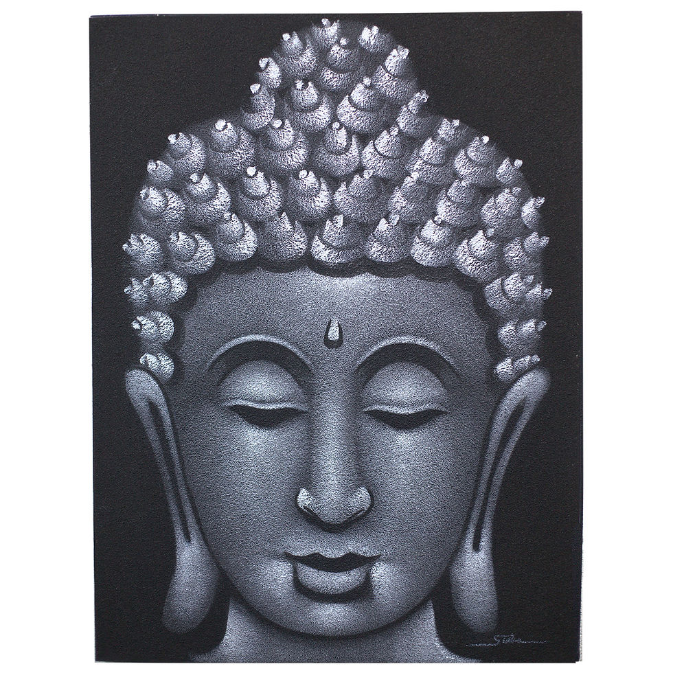 Thumbnail: Serene silver Buddha painting