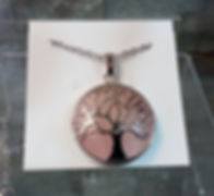 Rhodonite tree of life pendant necklace