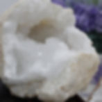 White quartz geode crystal cluster