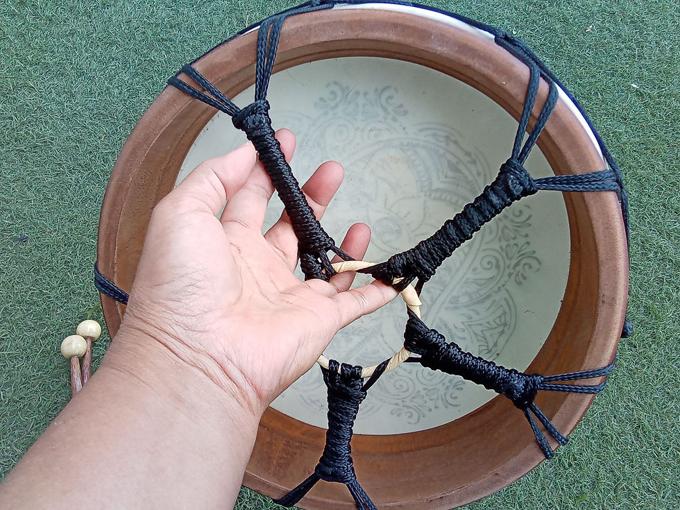 Thumbnail: Hand holding drum with carrying straps