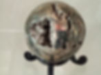 Silver pyrite sphere on stand