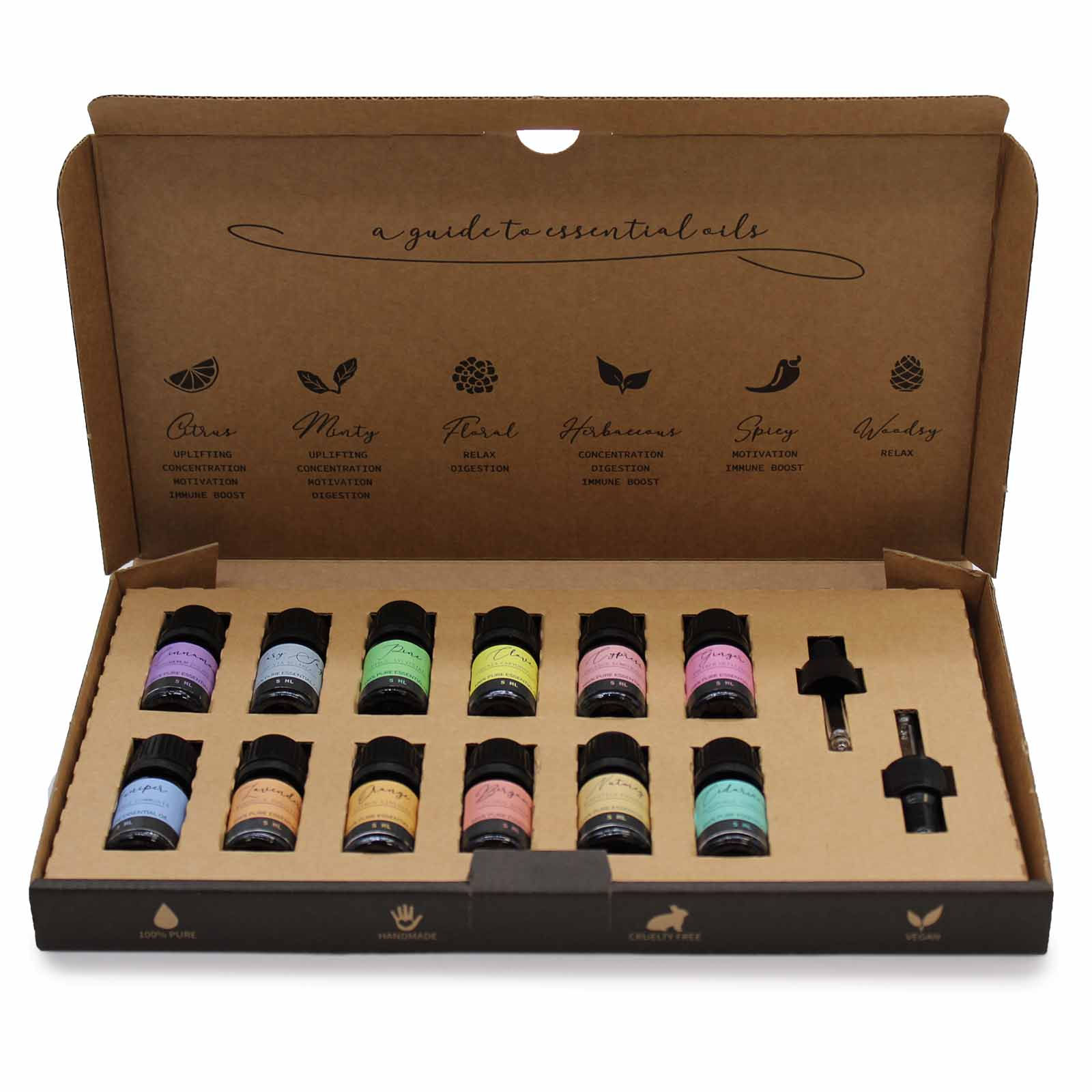Essential oil gift set: 12 bottles in a box