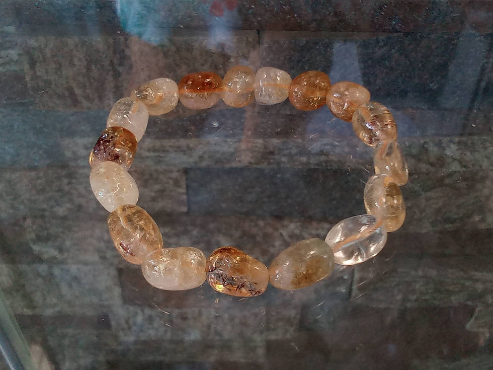 Thumbnail: Smoky quartz bracelet, tumbled stones