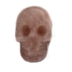 Rose quartz skull carving