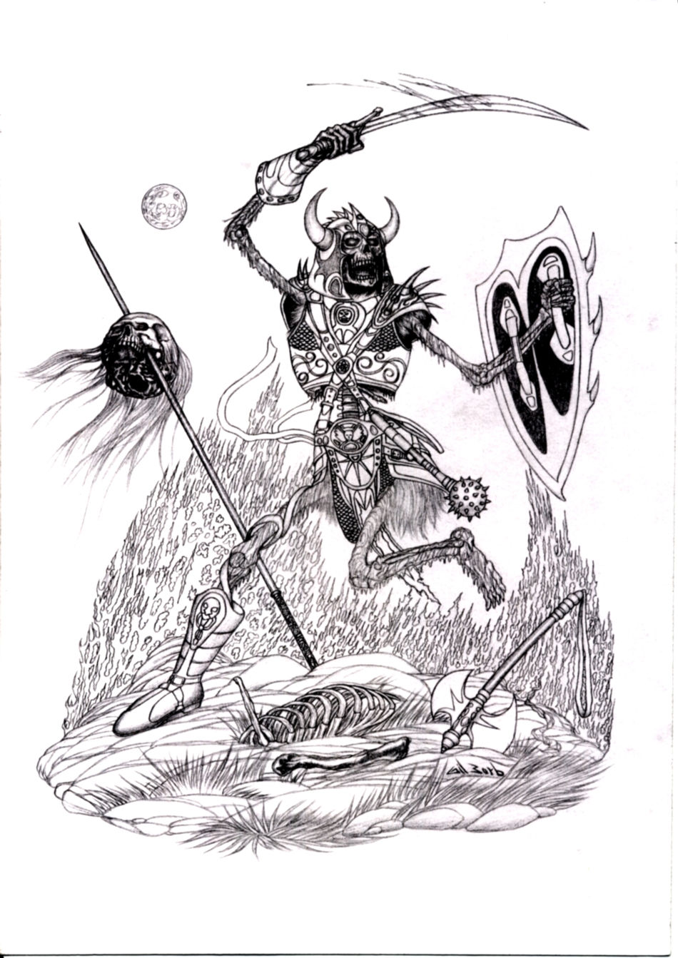 Skeleton warrior-PcInk Sample-Gil Borb.jpg